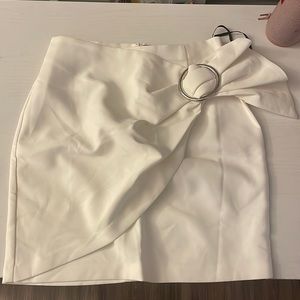 White Bow Tied Bodycon Mini Skirt